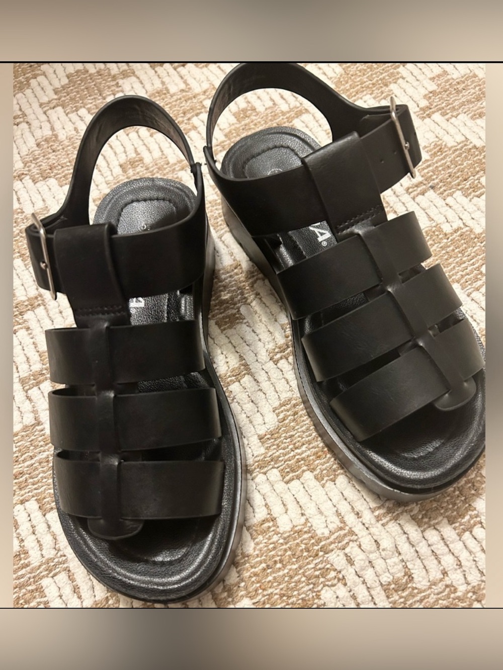 Soda Black Padded Sandals EUC. 5.5